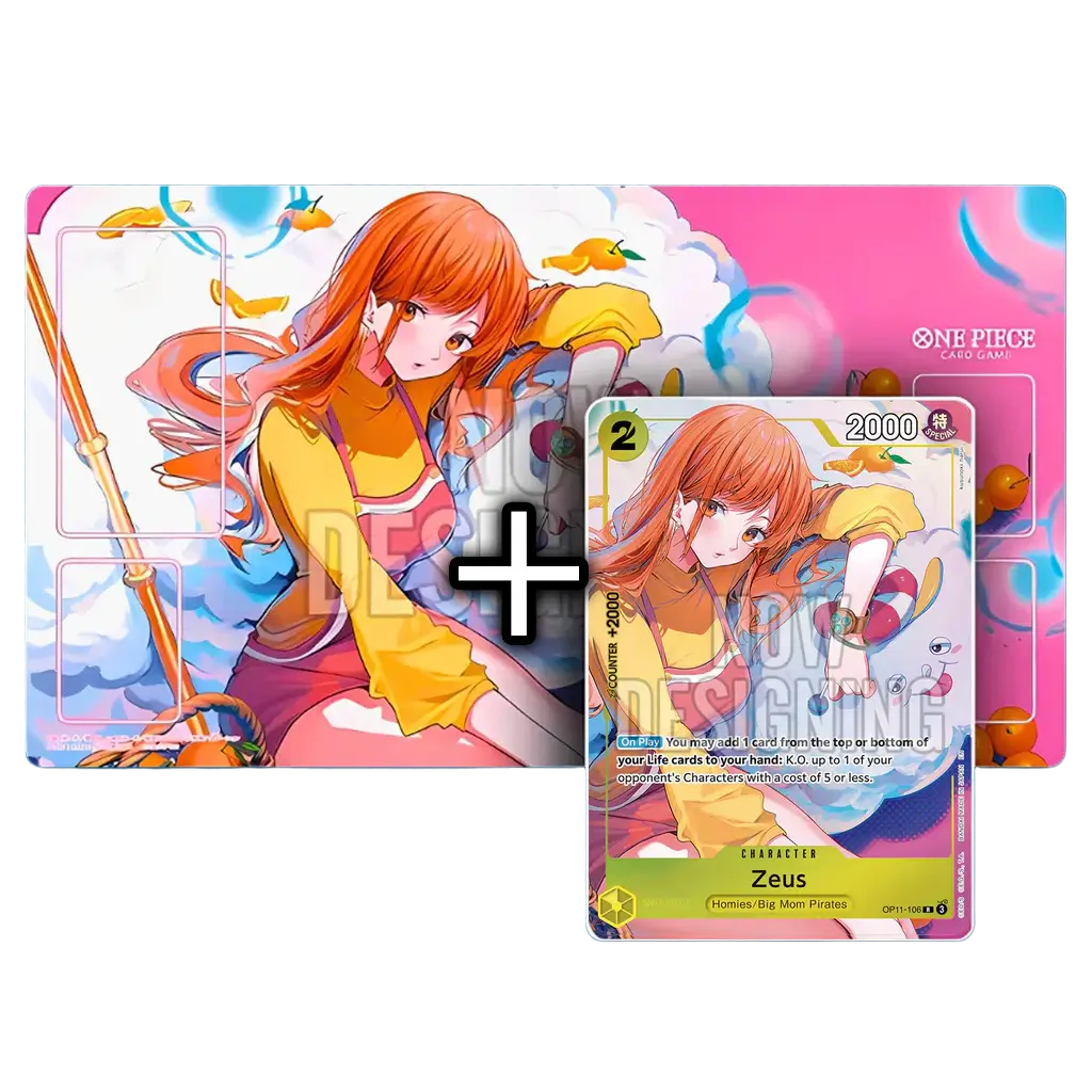 One Piece Card Game Bandai Card Games Fest 24‑25 Official Playmat – rosa Nami-Motiv mit passender Promo‑Card