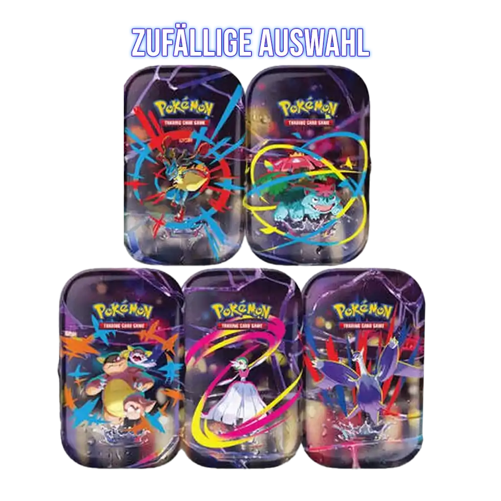 Pokémon Mega-Entwicklung 01 Mini-Tin Deutsch mit 2 Boostern, Kunstkarte und Münze – Motiv zufällig