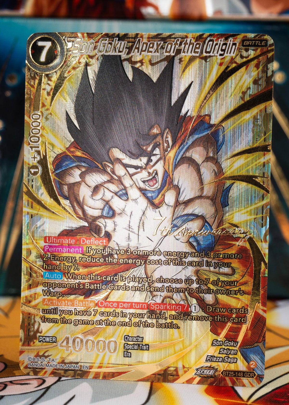 Son Goku Apex of the Origin 7th Anniversary Stamp GDR BT25-148 God Rare b25 Legend of the DragonBalls 