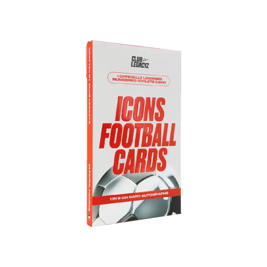 Club Legacyz Icons Football Cards Box mit nummerierter Athletenkarte und Autogramm Chance