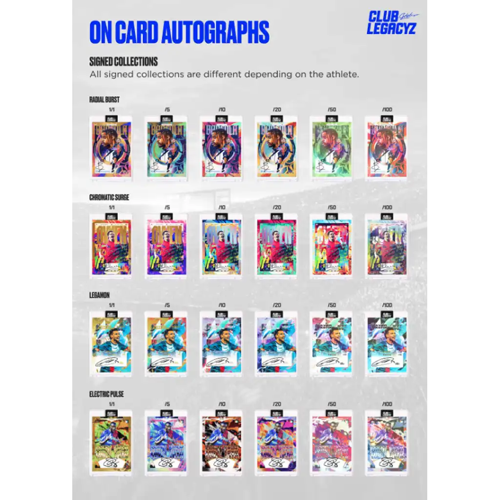 Club Legacyz - Icons 2nd Edition Football Cards Display