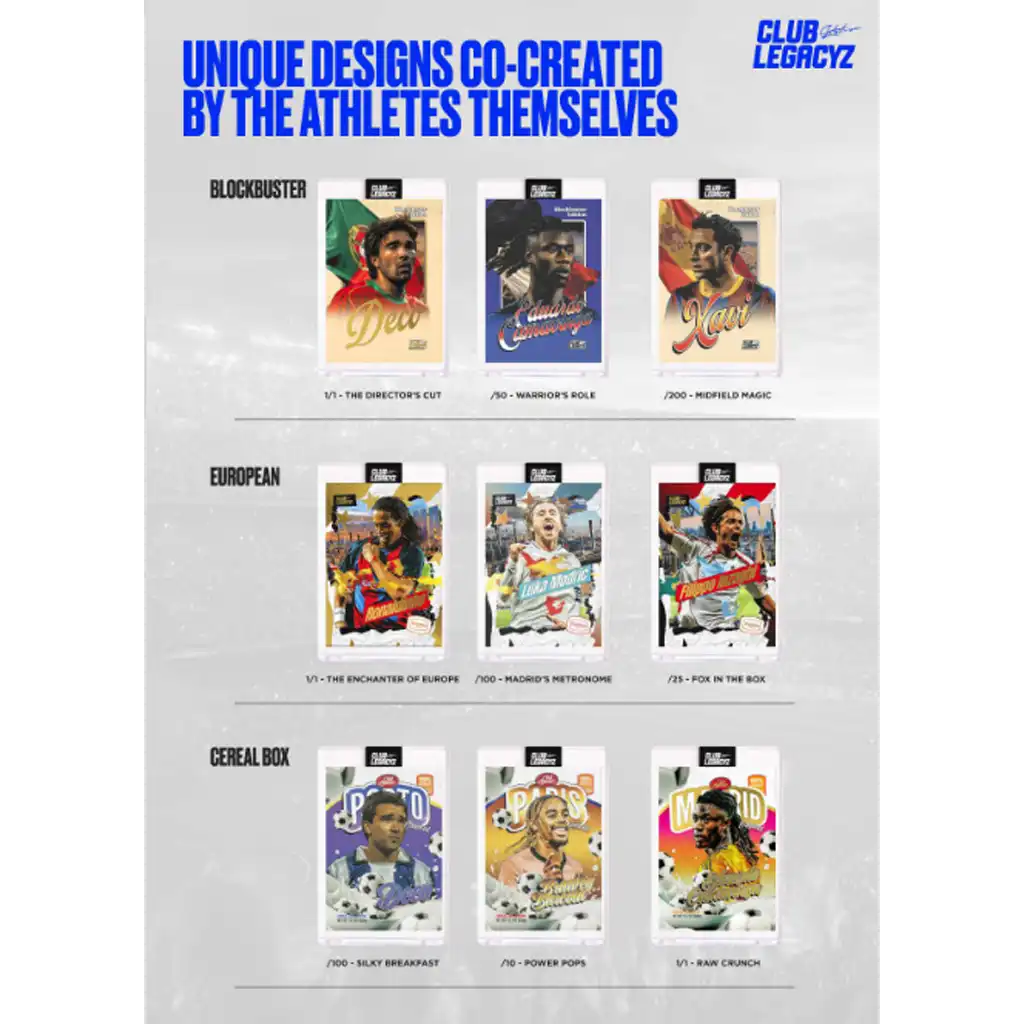 Club Legacyz - Icons 2nd Edition Football Cards Display