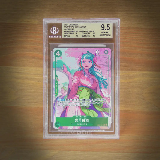 One Piece Card Game – Kouzuki Hiyori EB01-013 Rare Alternate Art aus Memorial Collection [JP] – Beckett 9.5 Gem Mint Bewertung