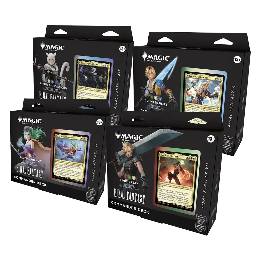 MTG Final Fantasy Commander Deck Set alle 4 Decks