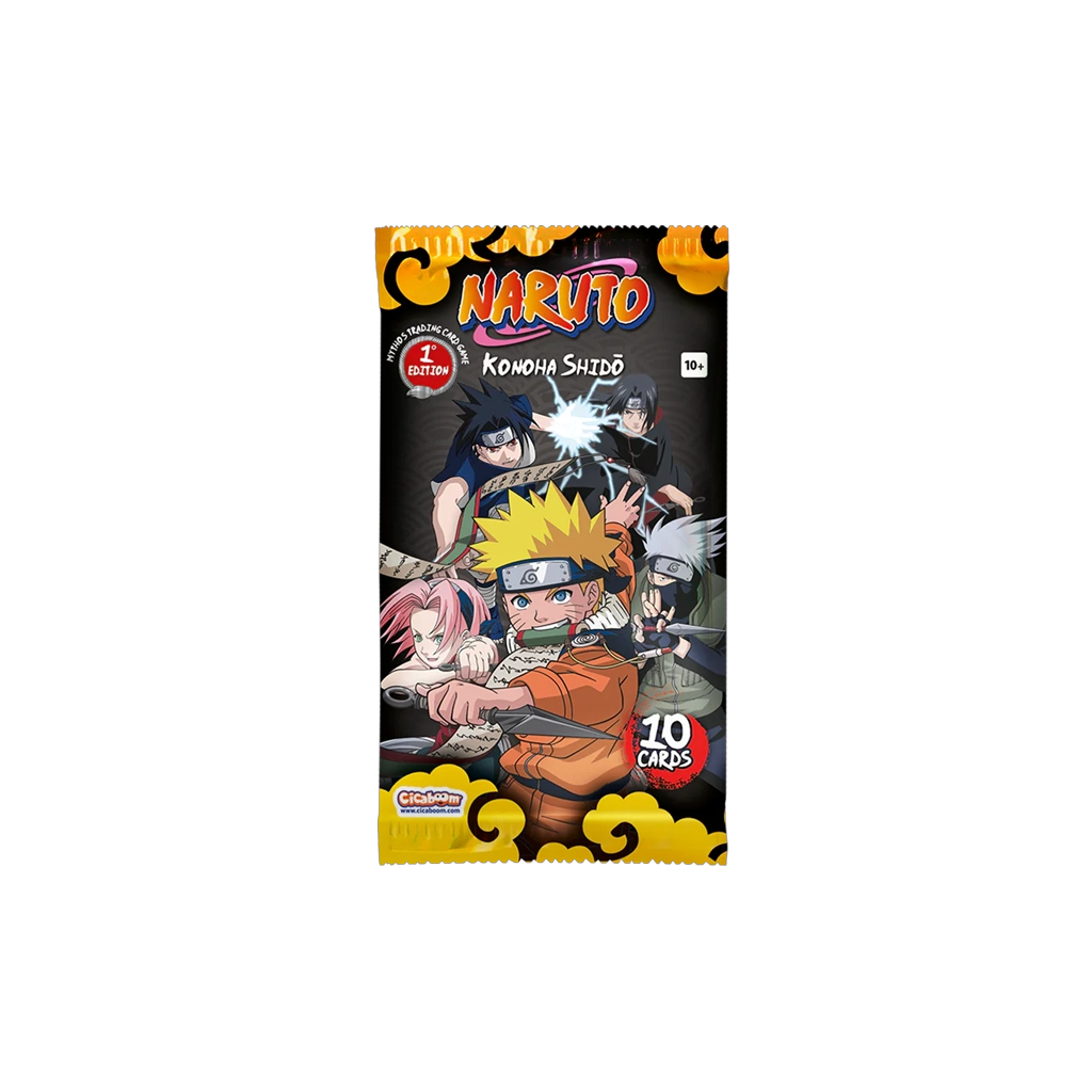 Naruto Mythos TCG Konoha Shidō Booster Pack Englisch mit Chance auf Secret und Gold-K Karte