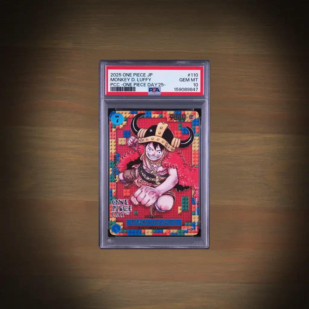 One Piece Card Game Monkey D. Luffy P-110 One Piece Day 25 PSA 10 Japanisch Vorderseite