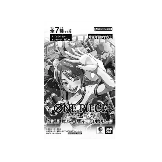 One Piece Card Game „Let’s Get Started Campaign“ Promotion Booster Pack – japanische Ausgabe, versiegelter Promo-Booster von Bandai.