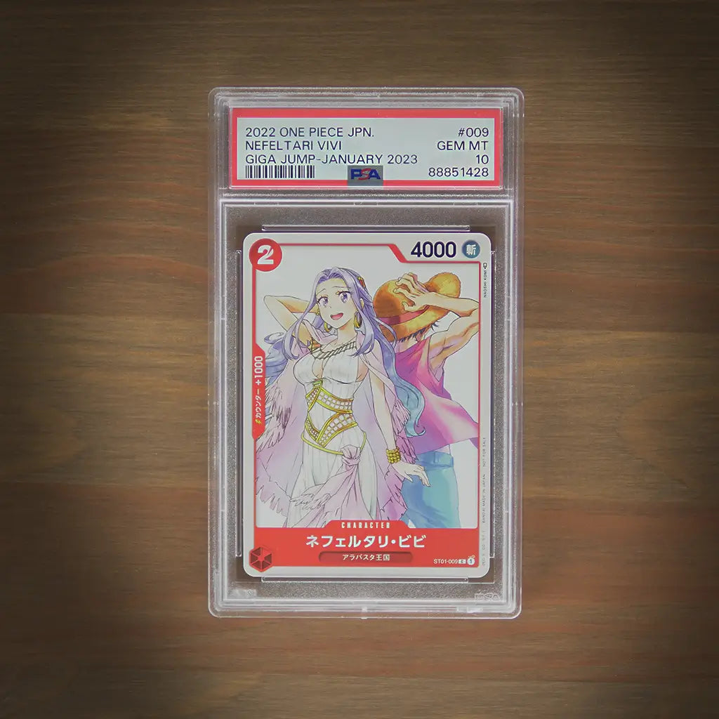 One Piece Card Game – Nefeltari Vivi ST01-009 Giga Jump Januar 2023 – Japanische Karte in PSA 10 Bewertung (GEM MT)