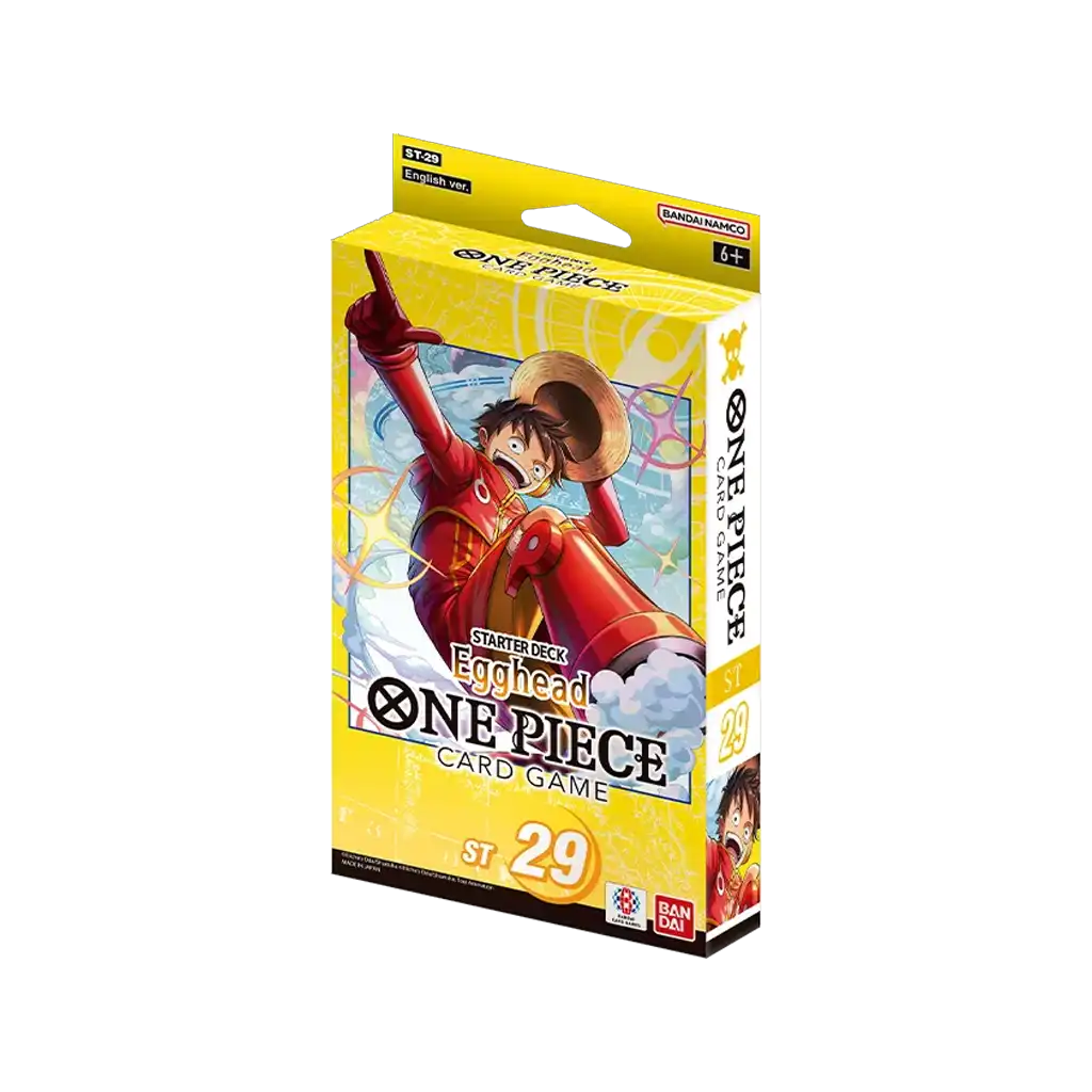 One Piece Card Game Starter Deck ST-29 Egghead Englisch – Originalverpackung mit Monkey D. Luffy Artwork.