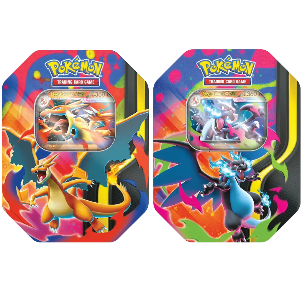 Pokémon Mega Entwicklungen Mega Glurak X und Y Tin Deutsch