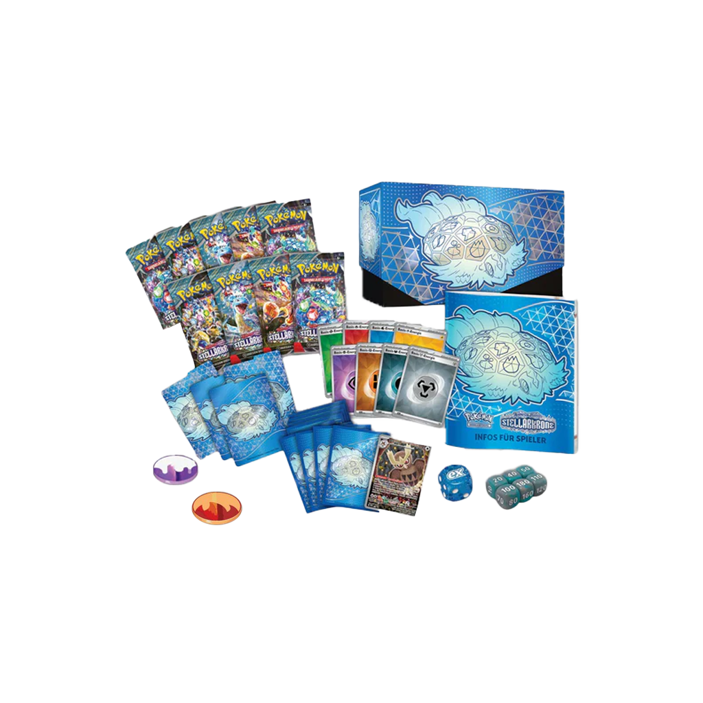 Pokemon - Karmesin & Purpur Stellarkrone Top Trainer Box inhalt