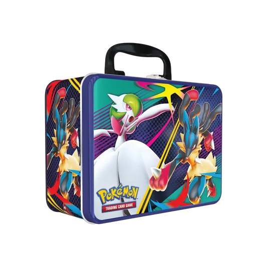 Pokémon Sammelkoffer Herbst 2025 Deutsch – Metallkoffer mit 6 Boosterpacks, holografischen Promokarten, Sticker, Mini-Album und Pokémon-Münze