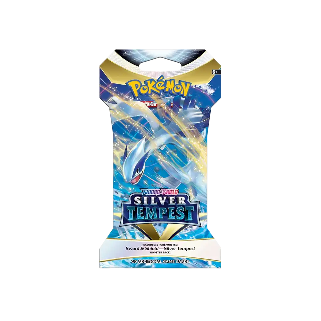 Pokémon Sword & Shield Silver Tempest Sleeved Booster EN – einzeln verpackter Booster mit Lugia VSTAR Setmotiv