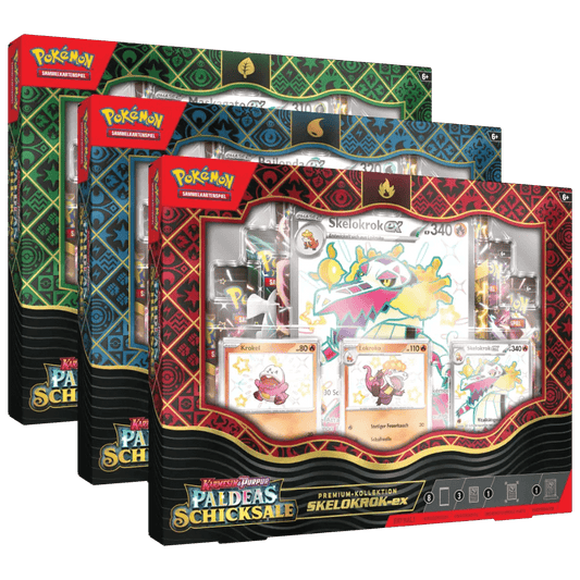 Pokemon - Karmesin & Purpur Paldeas Schicksale KP4.5 Premium Kollektion Bailonda/Maskagato/Skelokrok [DE]