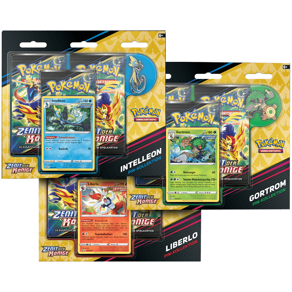 Pokemon - SWSH 12.5 Zenit der Könige Pin Kollektion Gortrom/Intelleon/Liberlo [DE] 