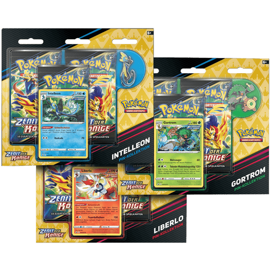 Pokemon - SWSH 12.5 Zenit der Könige Pin Kollektion Gortrom/Intelleon/Liberlo [DE] 