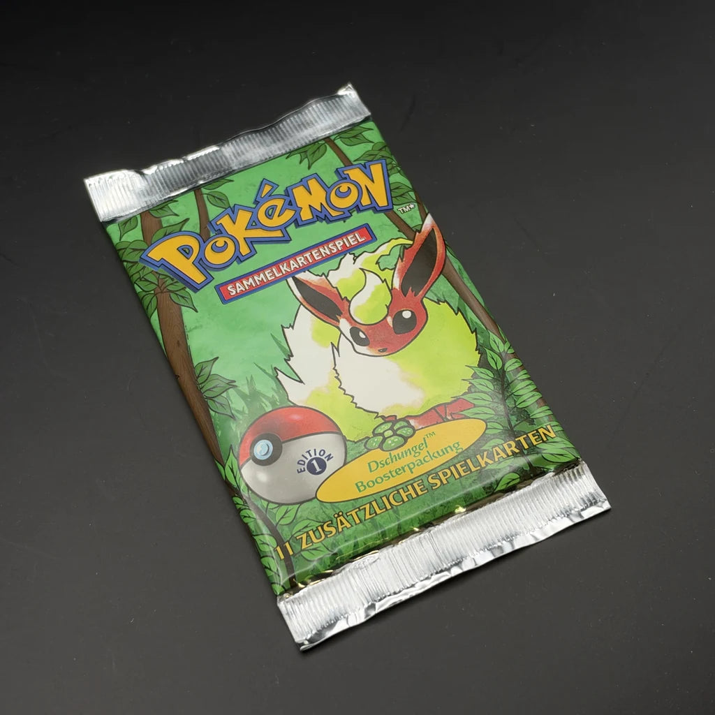 Pokemon Dschungel Booster 1. Edition Flamara Artwork deutsch schräge Vorderansicht