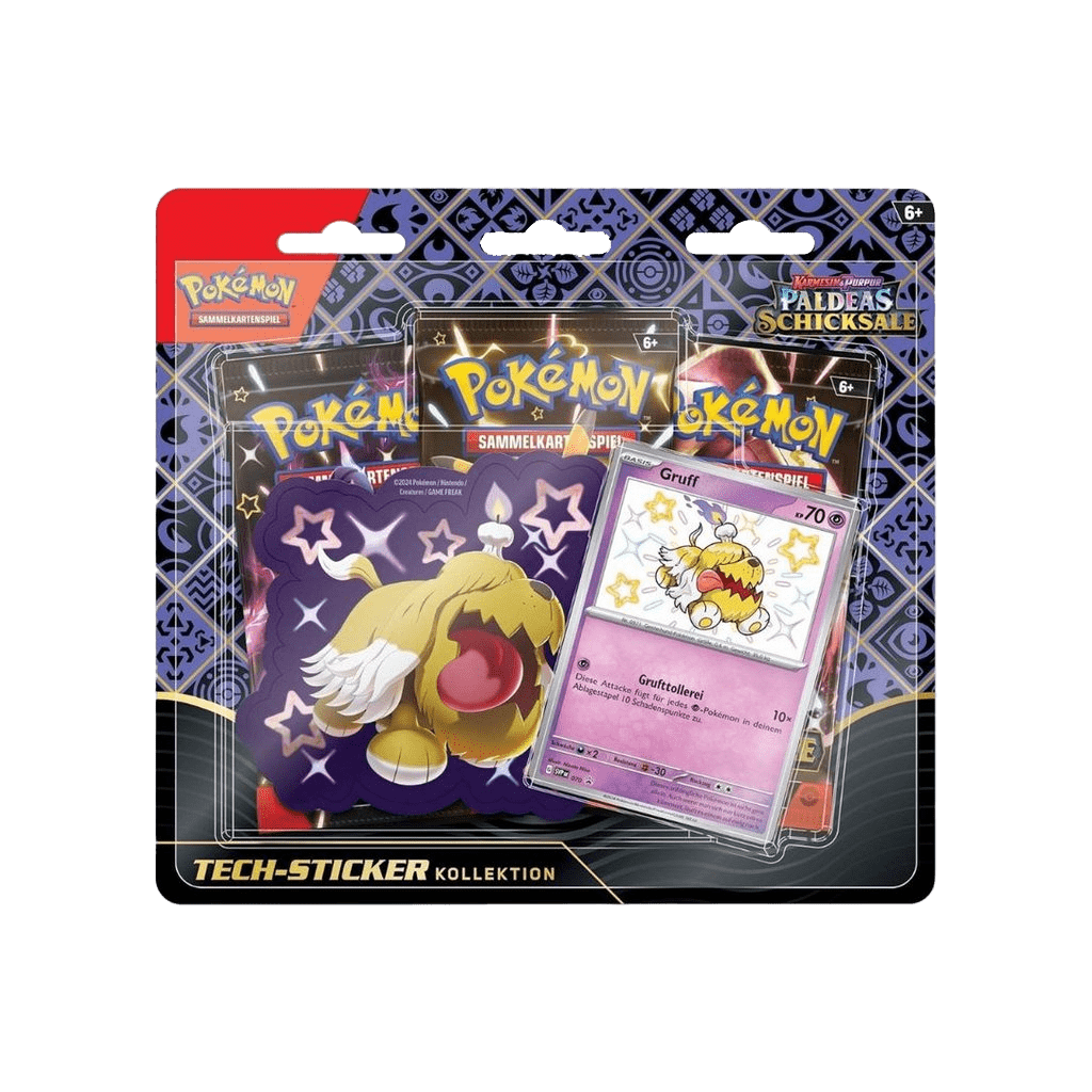Pokemon - Karmesin & Purpur Paldeas Schicksale Tech Sticker 3-Pack Blister [DE] gruff