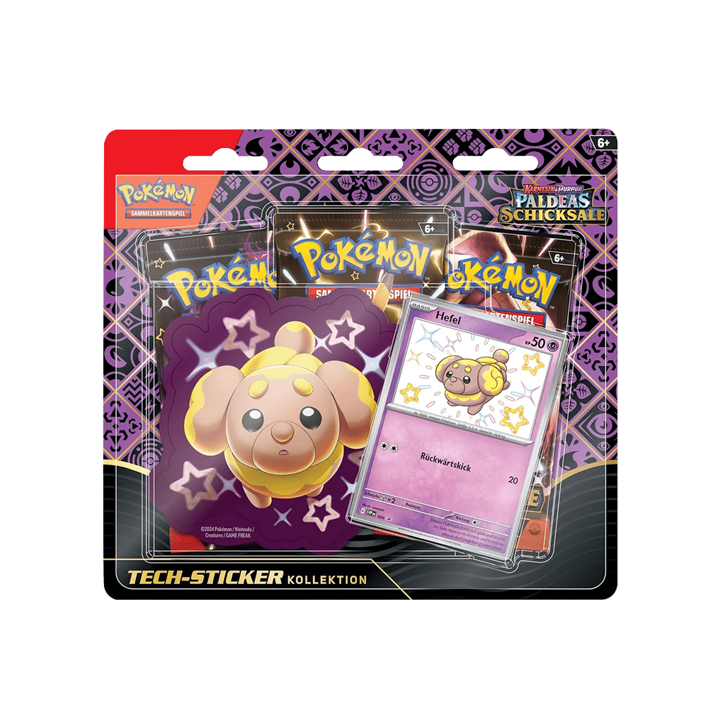 Pokemon - Karmesin & Purpur Paldeas Schicksale Tech Sticker 3-Pack Blister [DE] Hefel