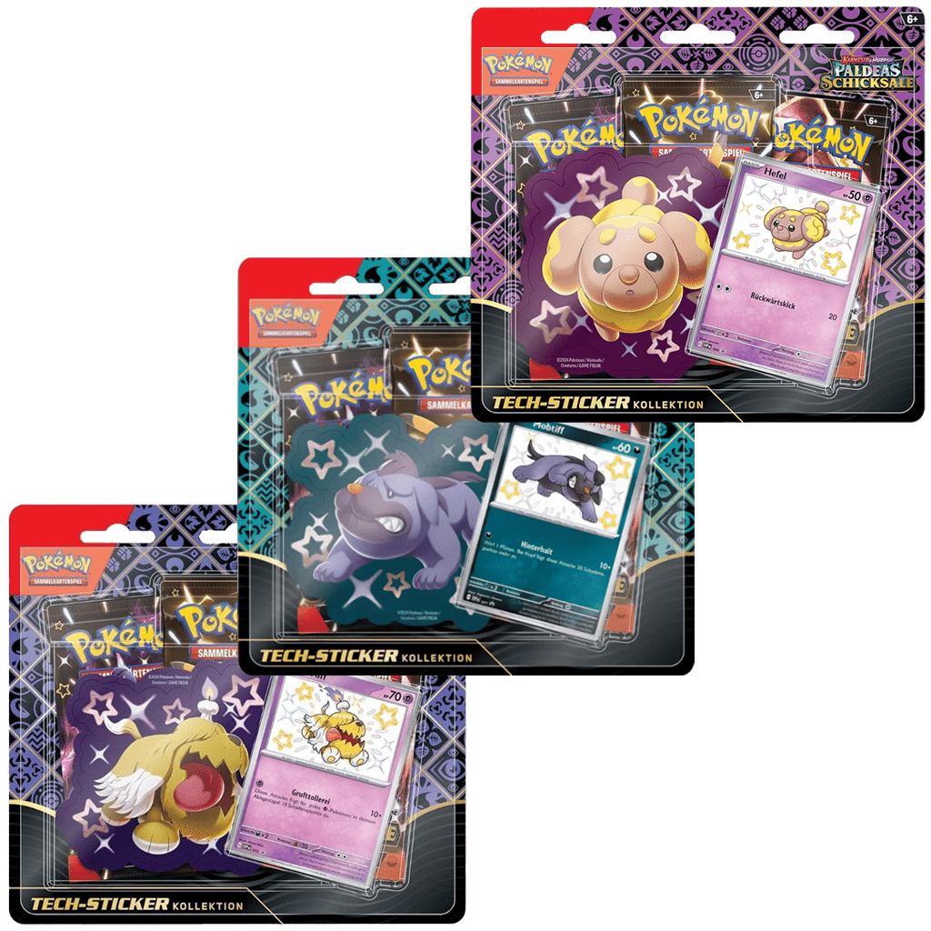 Pokemon - Karmesin & Purpur Paldeas Schicksale Tech Sticker 3-Pack Blister [DE]
