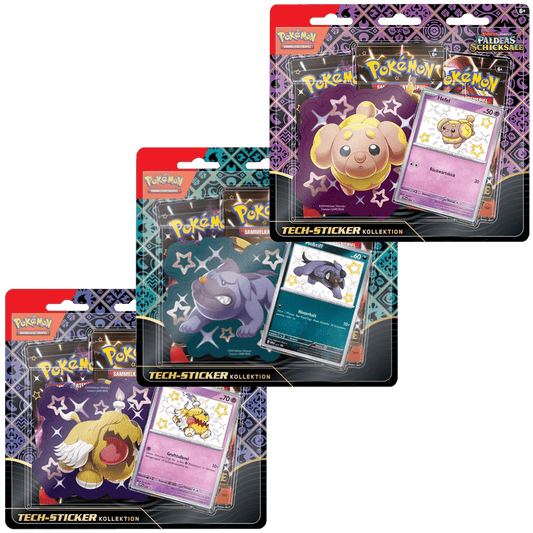 Pokemon - Karmesin & Purpur Paldeas Schicksale Tech Sticker 3-Pack Blister [DE]