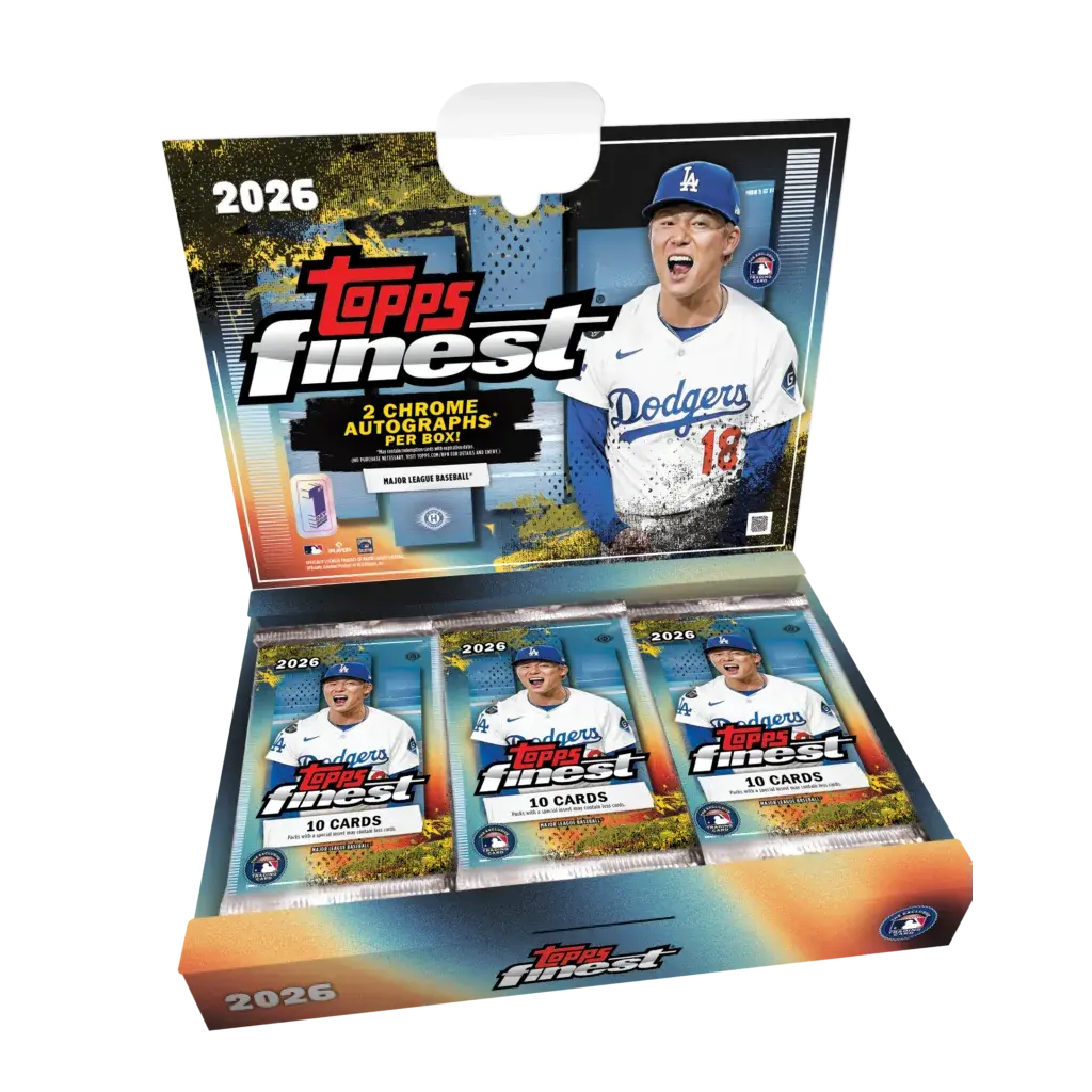 Topps Finest Baseball Hobby Box 2026 Englisch mit 6 Packs und 2 Autogrammen pro Box