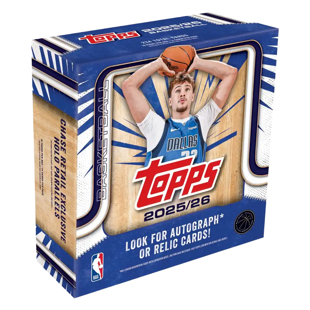 2025-26 Topps Basketball Mega Box – Hobby Box mit 16 Packs à 14 Karten, Golden Mirror Inserts & Autograph Hits