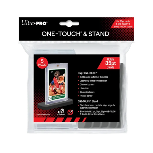 Ultra PRO 35pt UV One-Touch Magnetic Card Holder mit schwarzen Präsentationsständern im 5er Set