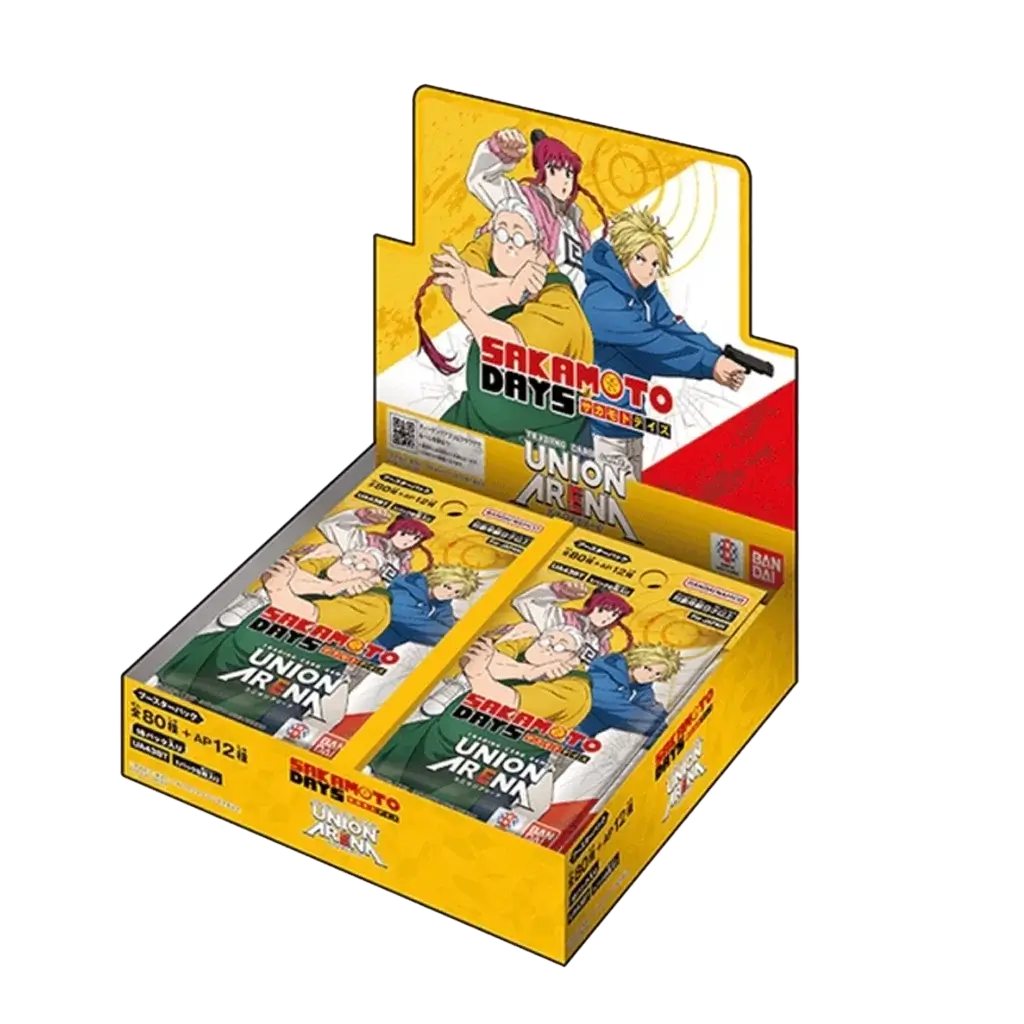 Union Arena Sakamoto Days UA43BT Booster Box Japanisch – offizielles Bandai TCG Set 
Versiegelte Box mit 16 Union Arena Sakamoto Days Boostern [UA43BT]