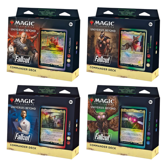 MTG Fallout Commander Decks englisch Mutant Menace Science Scrappy Survivors und Hail Caesar