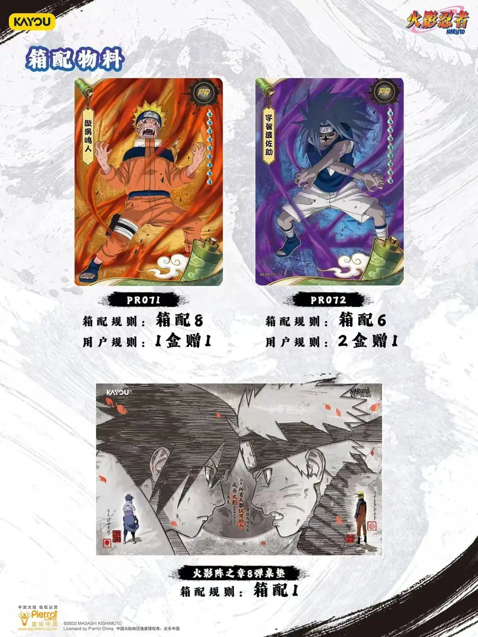 Naruto Kayou T4W8 Promo Karten Naruto und Sasuke PR Karten Set