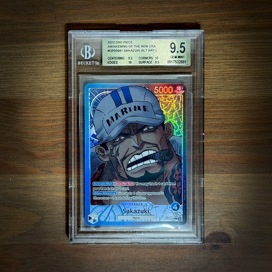 One Piece Card Game -Sakazuki OP05-041 AA Leader BGS 9.5 Beckett [EN]