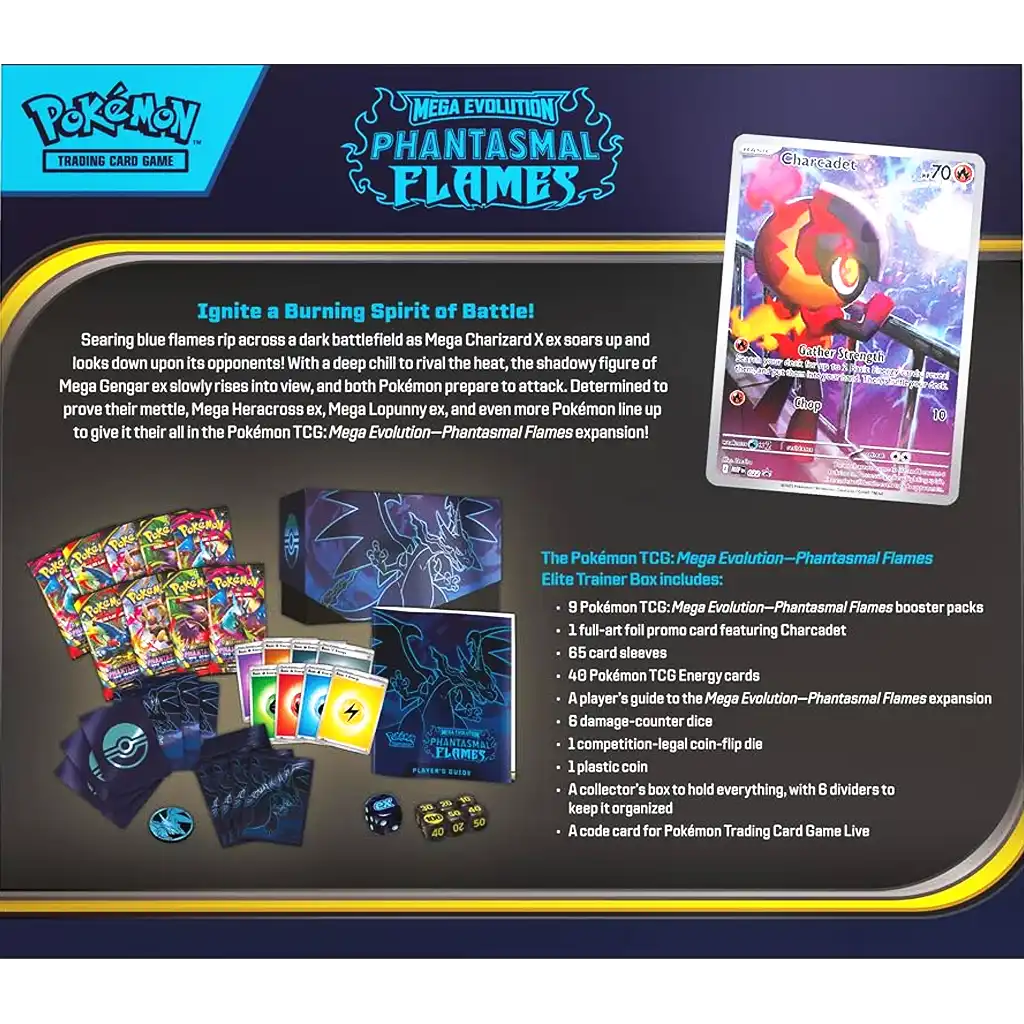 Pokemon TCG: Mega Evolution Phantasmal Flames ETB - Elite Trainer Box ME02 [EN]