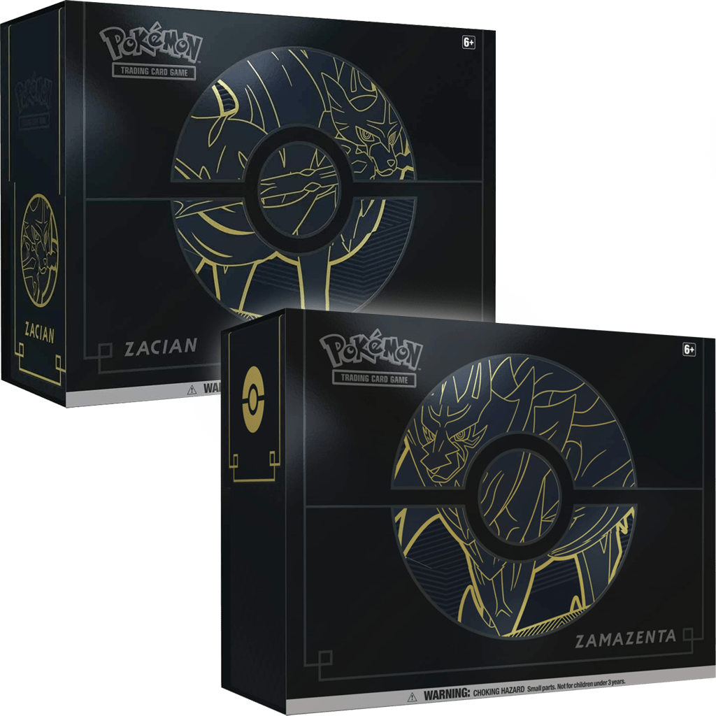 pokemon schwert und schild zamazenta und zacian schwarze Top trainer box