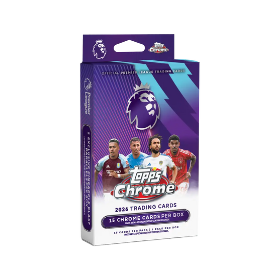 Topps Chrome Premier League 2026 Hanger Box 15 Chrome Cards Englisch
