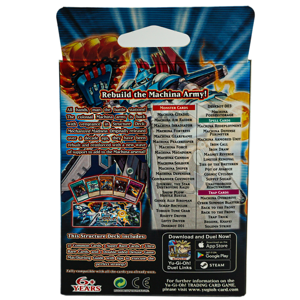 Yugioh Mechanized Madness Struckture Deck 1 Edition rückseite